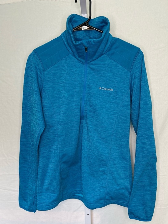 Columbia Tops - Columbia Blue Heather Grid Fleece Half Zip Pullover M